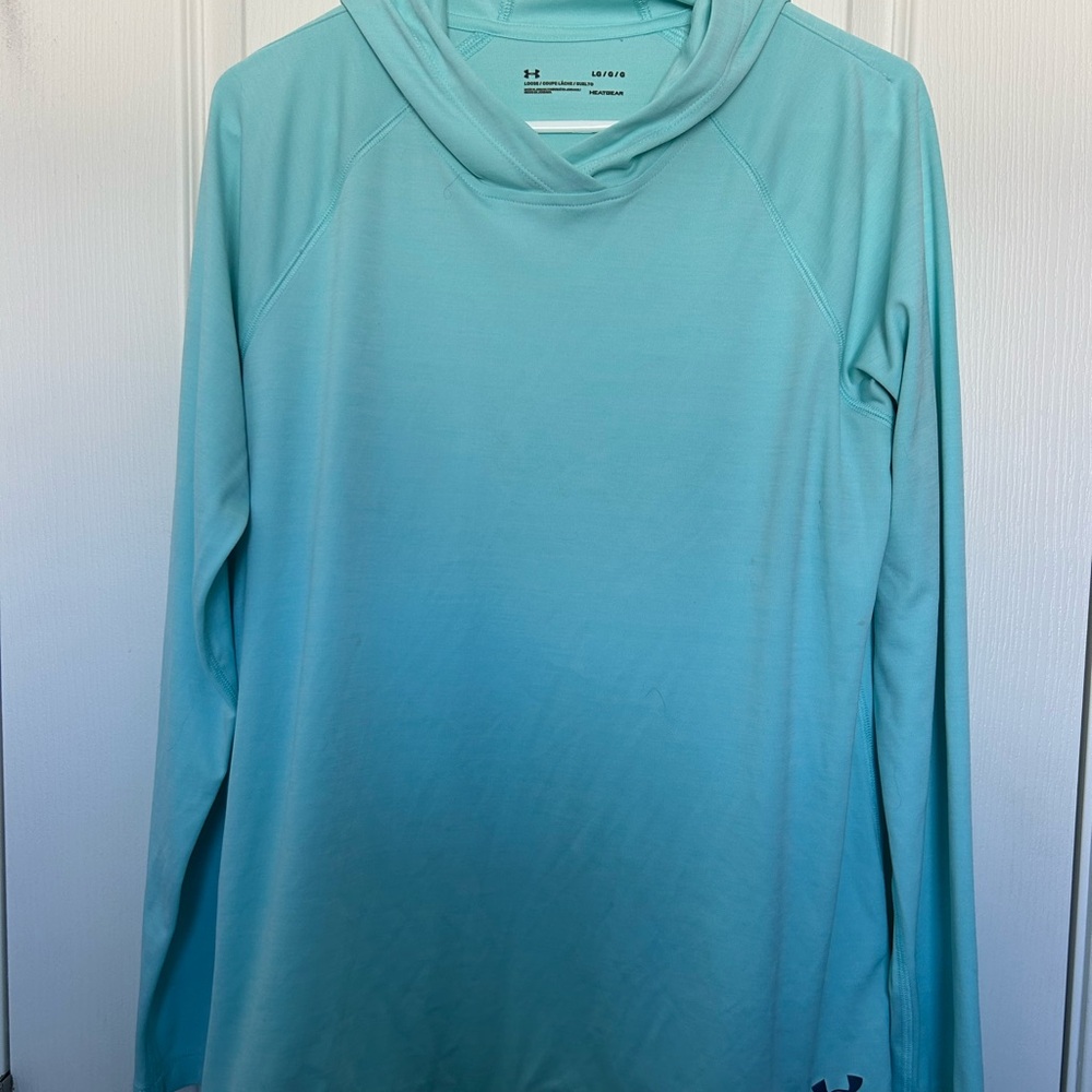 Under Armour Light Teal hooded performance top